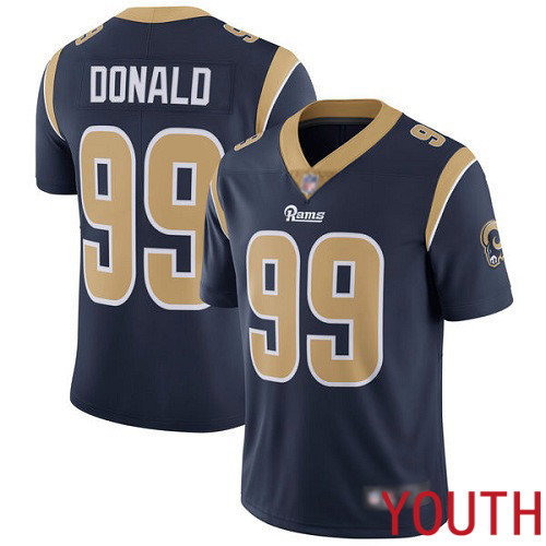 Los Angeles Rams Limited Navy Blue Youth Aaron Donald Home Jersey NFL Football #99 Vapor Untouchable->youth nfl jersey->Youth Jersey